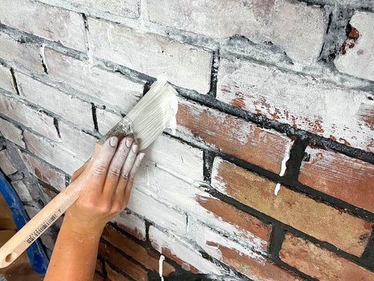 Limewashing a fireplace